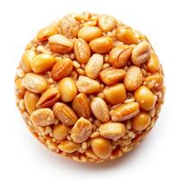 a top view Kozinski, peanut on white background photo