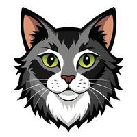 Cat head color style illustration vector