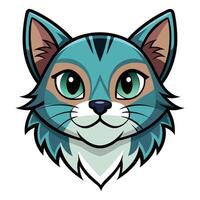 Cat head color style illustration vector