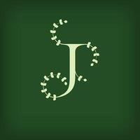 Premium leaf typography, Letter J Initials Logo. Symbol icon design. Unique leaf combination. Flat Design. vector