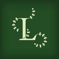 Premium leaf typography, Letter L Initials Logo. Symbol icon design. Unique leaf combination. Flat Design. vector