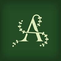 Premium leaf typography, Letter A Initials Logo. Symbol icon design. Unique leaf combination. Flat Design. vector