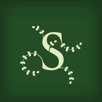 Premium leaf typography, Letter S Initials Logo. Symbol icon design. Unique leaf combination. Flat Design. vector