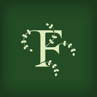 Premium leaf typography, Letter F Initials Logo. Symbol icon design. Unique leaf combination. Flat Design. vector