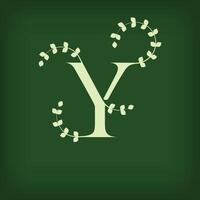 Premium leaf typography, Letter Y Initials Logo. Symbol icon design. Unique leaf combination. Flat Design. vector
