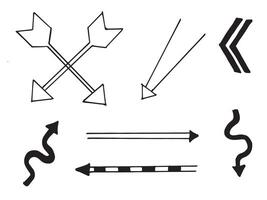 doodle design elements. hand drawn arrows isolated on white background. vector