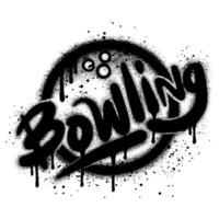 Spray Painted Graffiti Bowling icon Sprayed isolated with a white background. vector