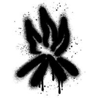 Spray Painted Graffiti Fire flame Sprayed isolated with a white background. vector
