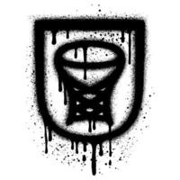 Spray Painted Graffiti Basketball hoop Sprayed isolated with a white background. vector