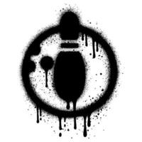 Spray Painted Graffiti Bowling icon Sprayed isolated with a white background. vector