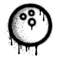 Spray Painted Graffiti Bowling icon Sprayed isolated with a white background. vector