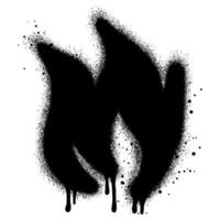 Spray Painted Graffiti Fire flame Sprayed isolated with a white background. vector