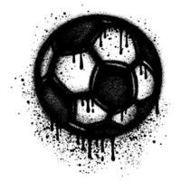 Spray Painted Graffiti soccer ball icon Sprayed isolated with a white background. vector