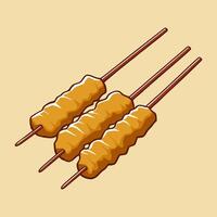 Illustration of 3 skewers in Cartoon Style vector