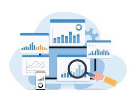 Business Data Analytics And Monitoring Dashboard vector