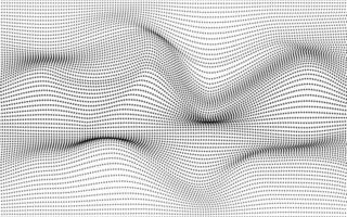 Abstract wave of particles Surface of wave dots vector