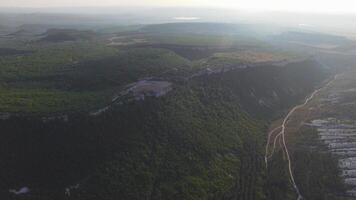 Aeril view on the cave city Chufut-Kale video