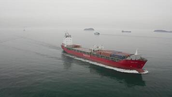 Drone view of the multipurpose vessel in motion video