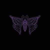 butterfly pattern design with purple color vector