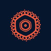 hexagon pattern design with orange color vector