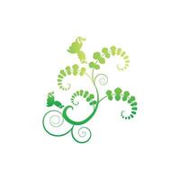 design of stems and small leaves in green color vector