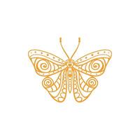 butterfly pattern design with gold color vector