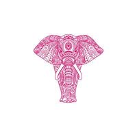 elephant pattern design with purple color vector
