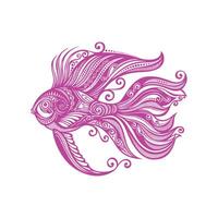 purple color fish pattern design vector