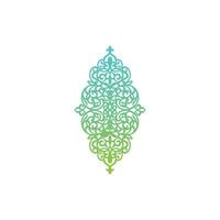 carved pattern design with green and yellow color gradients vector