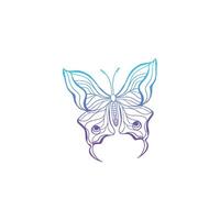 Butterfly carving pattern design with color gradations vector