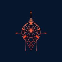 Islamic design line pattern with concept moon vector