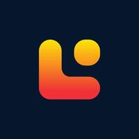 logo shaped like the letter L with gradation color vector