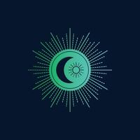 Islamic design line pattern with concept moon shining vector