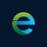 letter E logo simple with gradient color vector