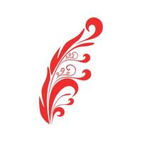 design with a combination of leaf patterns in red color vector