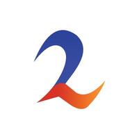Unique logo with 2 letters in the shape of waves vector