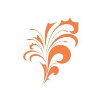 design with a combination of leaf patterns in orange color vector