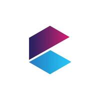 letter C logo simple with gradient color vector