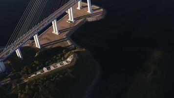 Aerial view of the fortifications of the northeastern coast of Russky Island video