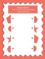 Shape Match Activity Pages vector
