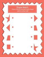 Shape Match Activity Pages vector