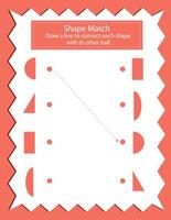 Shape Match Activity Pages vector