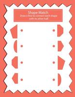 Shape Match Activity Pages vector