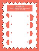 Shape Match Activity Pages vector