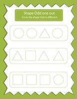Shape Math Activity vector
