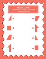 Shape Match Activity Pages vector