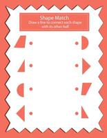 Shape Match Activity Pages vector