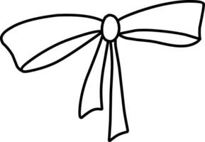 Decorative bow Illustration. Hand drawn doodles illustration.Line art vector