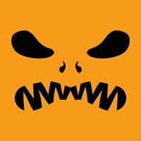 Halloween scary pumpkin face expression vector