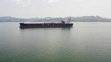 Self-unloading bulk carrier CSL Argosy anchored in the Amur Bay video